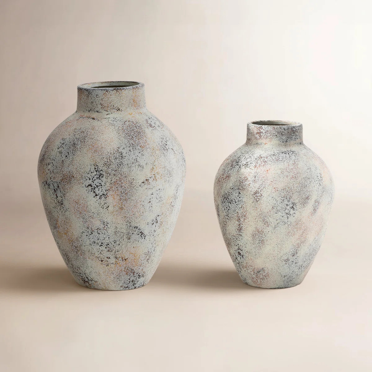 Rustic Terracotta Decorative Vase, Handmade Stoneware Table Vase Set (Set of 2) | Wayfair North America