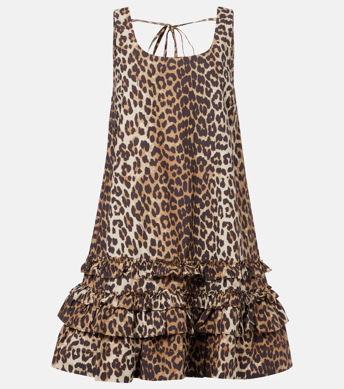 Leopard-print ruffled cotton poplin minidress | Mytheresa (US/CA)