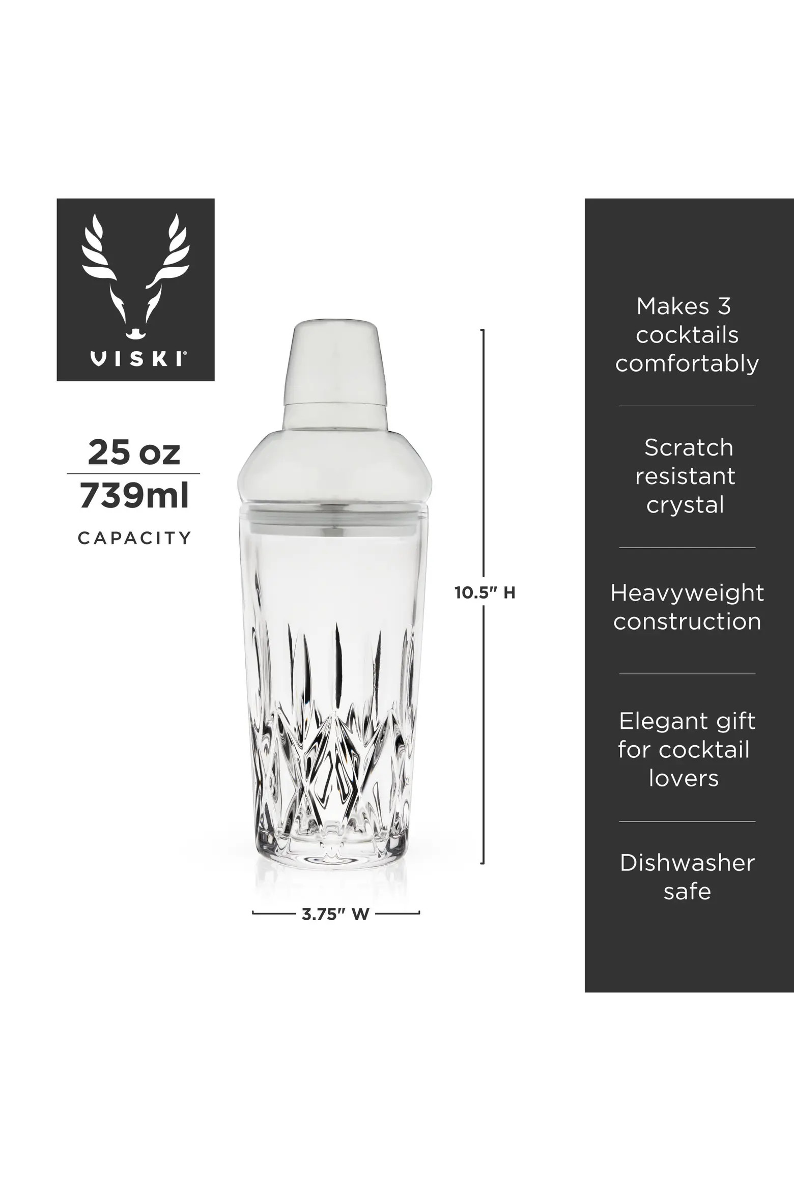 Admiral Crystal Cocktail Shaker in Stainless Steel | Nordstrom | Nordstrom
