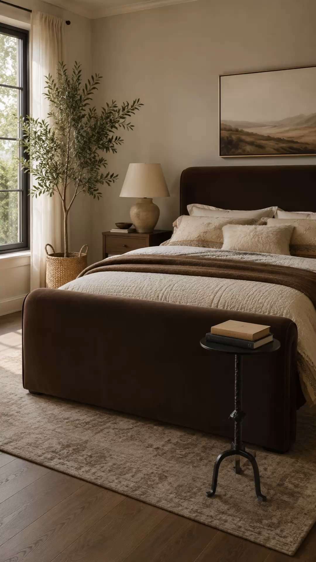 Moody wood tones, soft layered neutrals, and warm lighting will always make a bedroom feel more luxurious 🤎 this is the kind of space I’d never want to leave.

#bedroomdecor #organicmodernhome #neutralbedroom #cozyhome #midcenturystyle

#LTKHome #LTKSaleAlert #LTKSeasonal