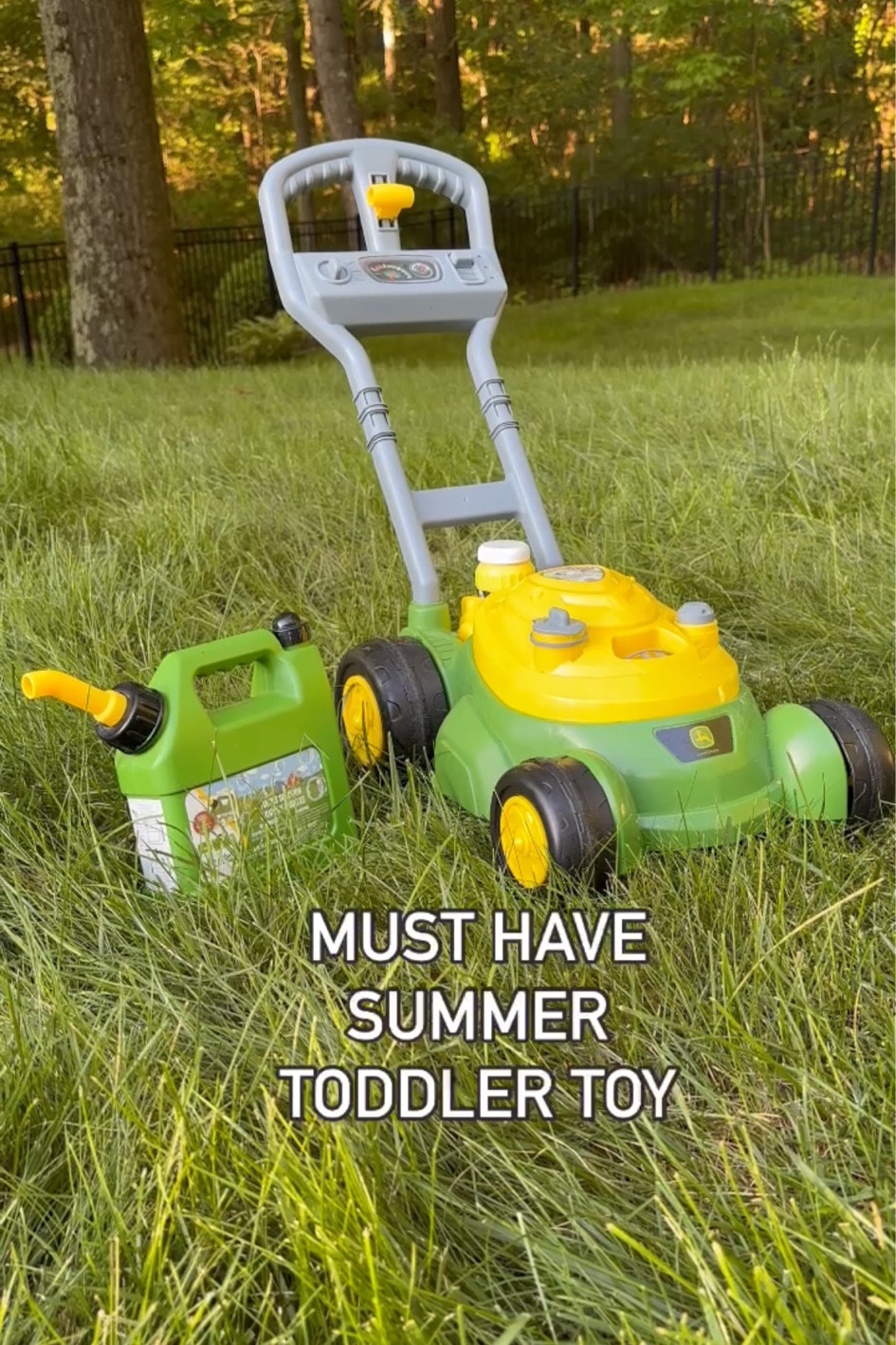 For the lawnmower loving kids- a bubble mower with “gas"
