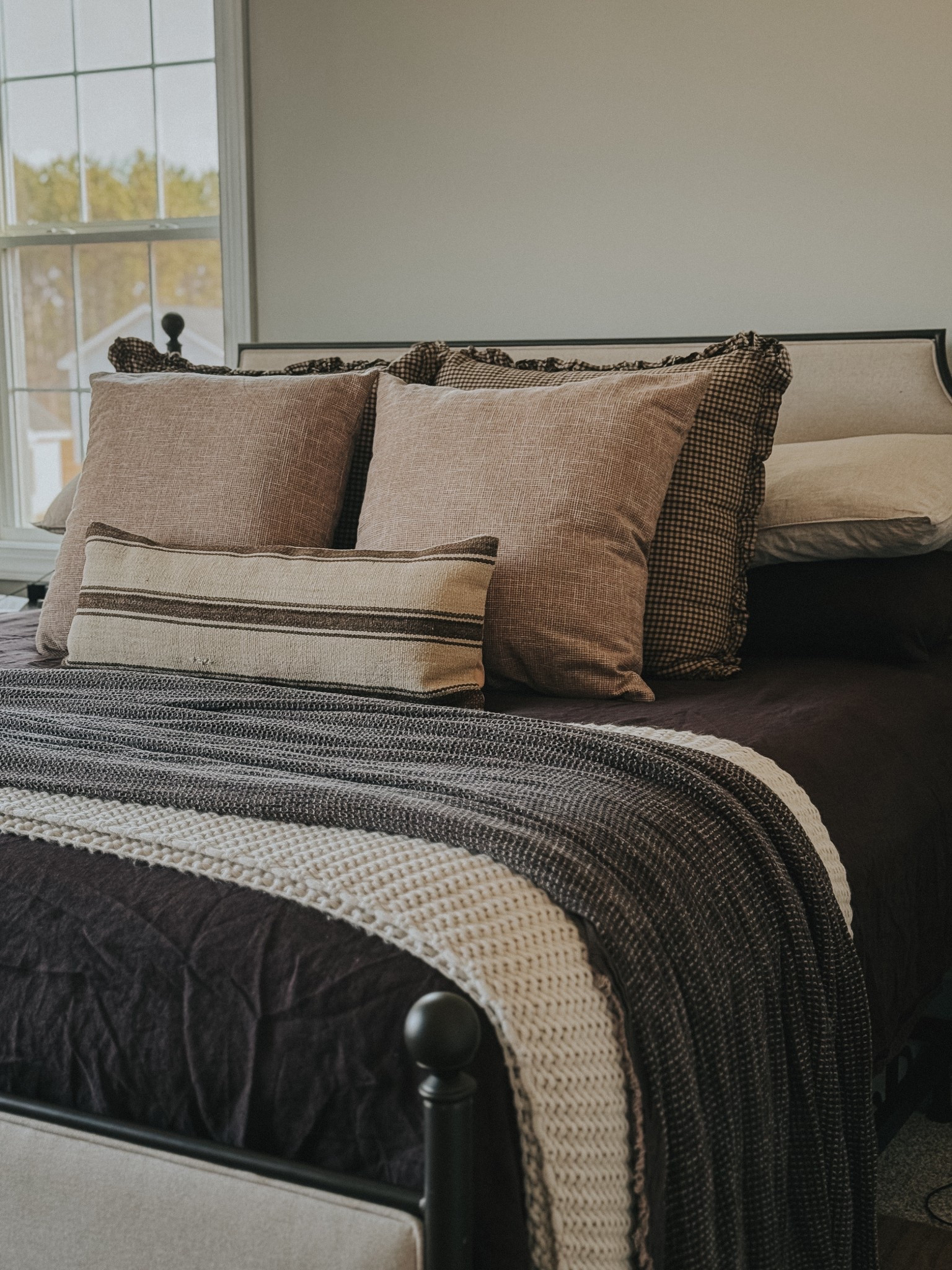 Moody, neutral bedding. Linen sheets. Waffle throw. Casa Luna Bedding. Target Bedding  

#LTKHome