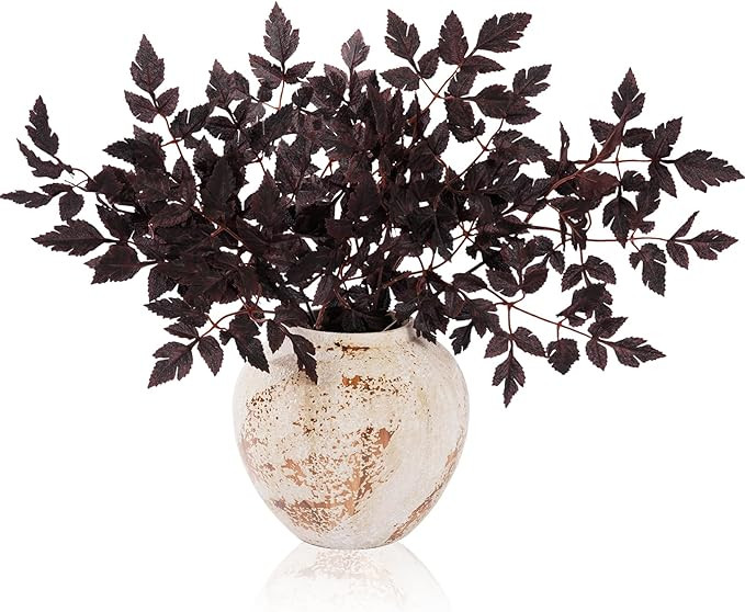 3 Pack Artificial Cimicifuga Plant Leaves Spray,18 Inches Faux Plum Cimicifuga Stems Leaf, Fall F... | Amazon (US)