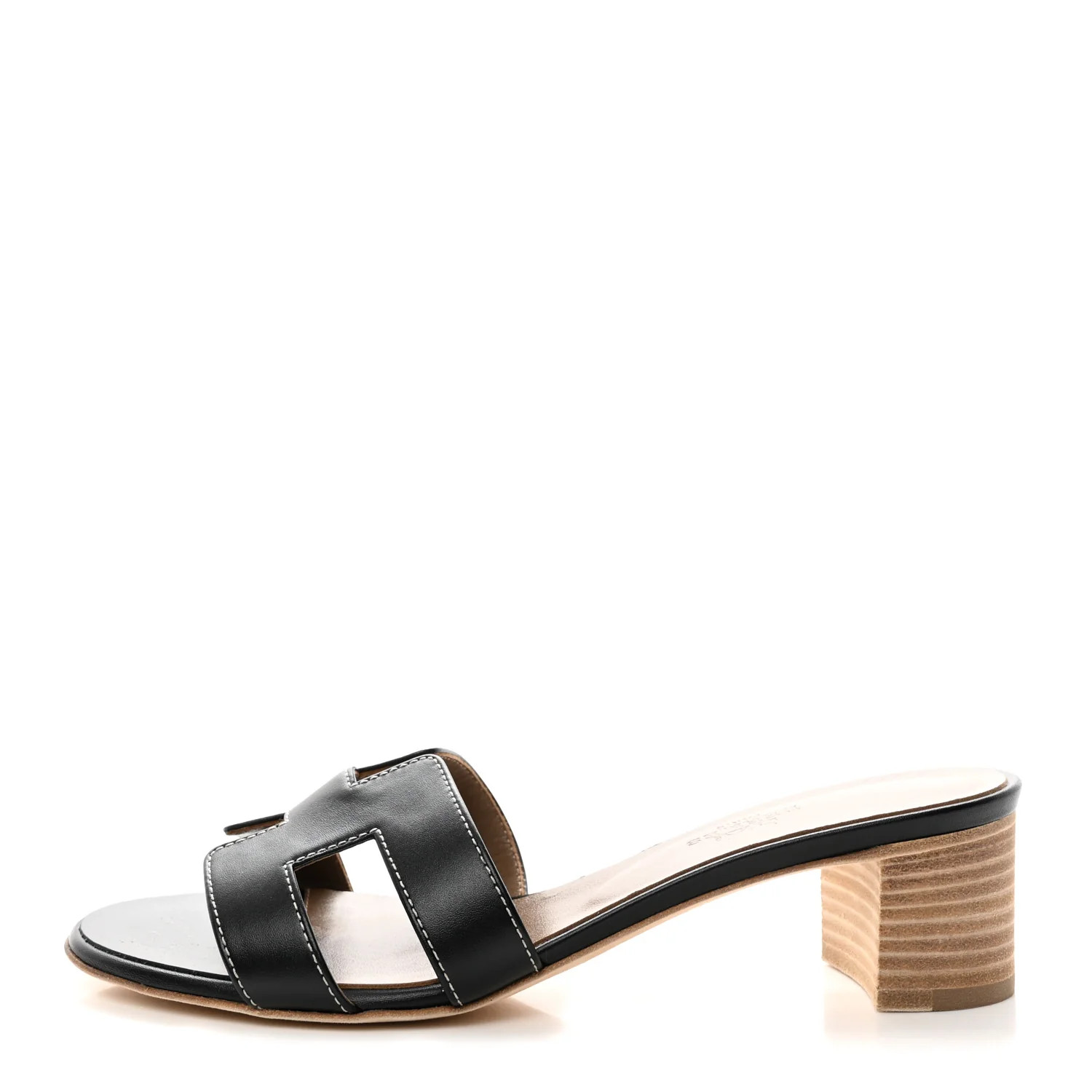 Calfskin Oasis Sandals 37.5 Black | FASHIONPHILE (US)