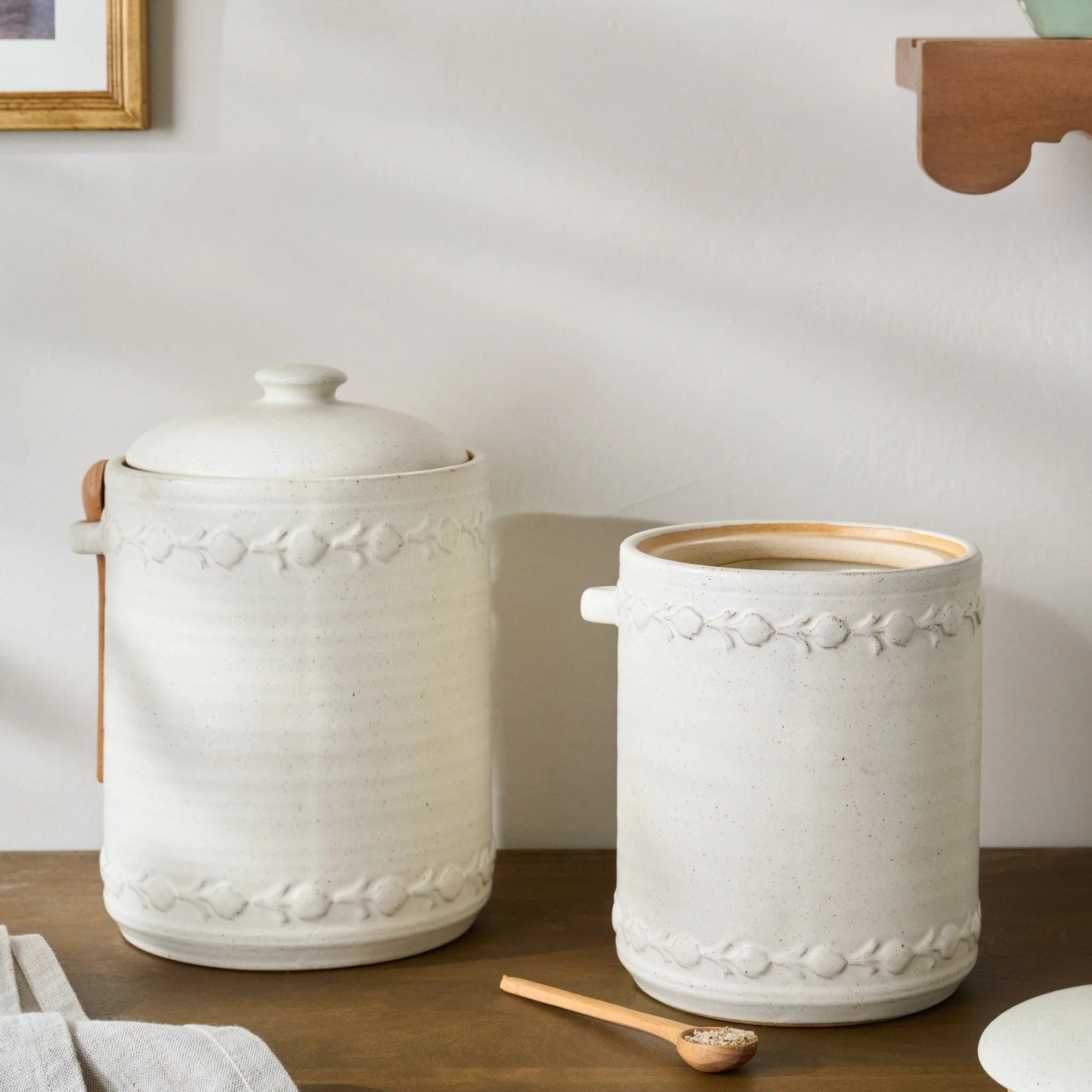 Emilie French White Canister + Scoop | Magnolia