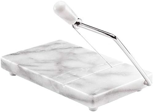 Marble Cheese Slicer & Serving Tray, 8” x 5”, Gray Marble with Steel Arm | Amazon (US)