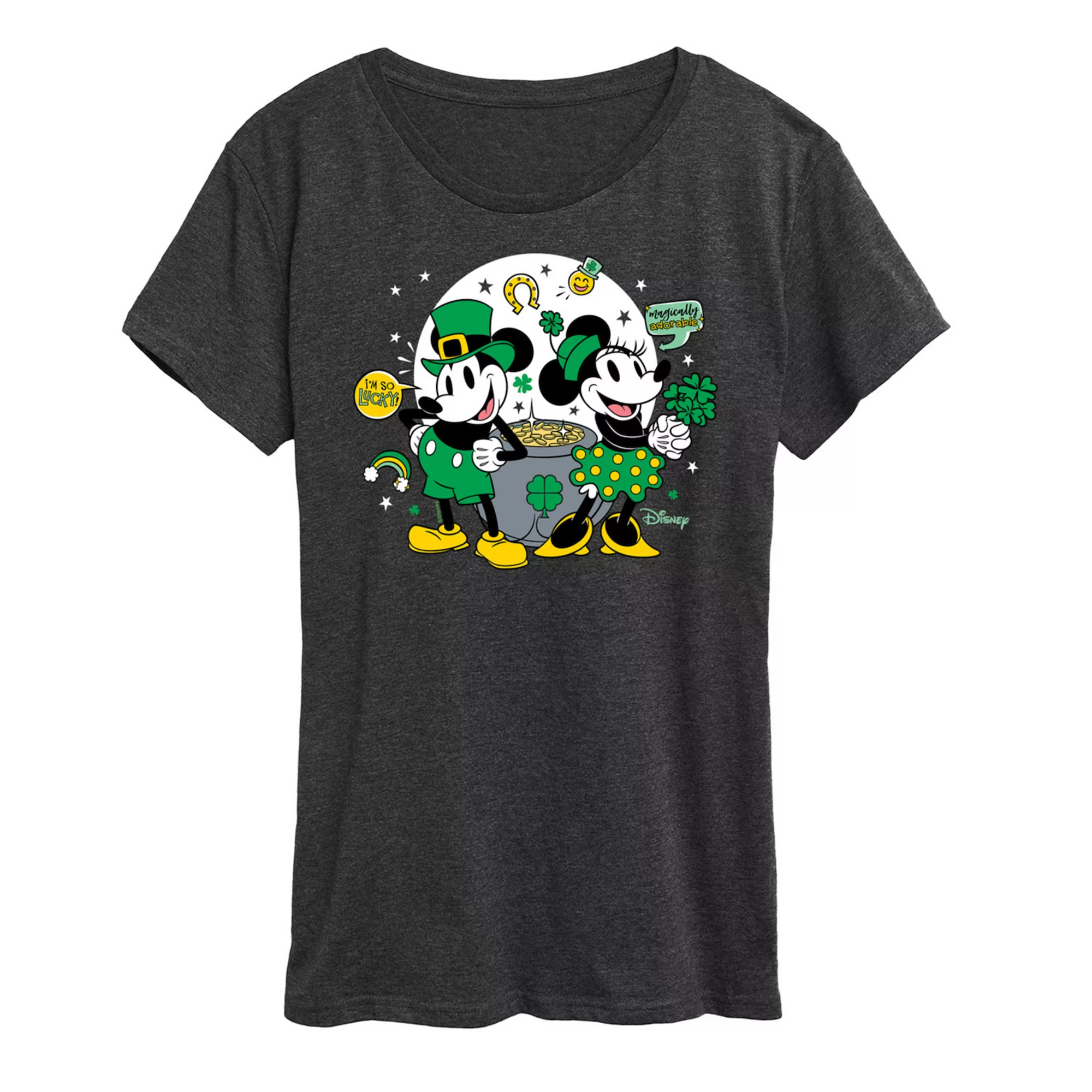 Disney's Mickey & Minnie Mouse Women's St. Patrick's Pot Of Gold Graphic Tee | Kohl's