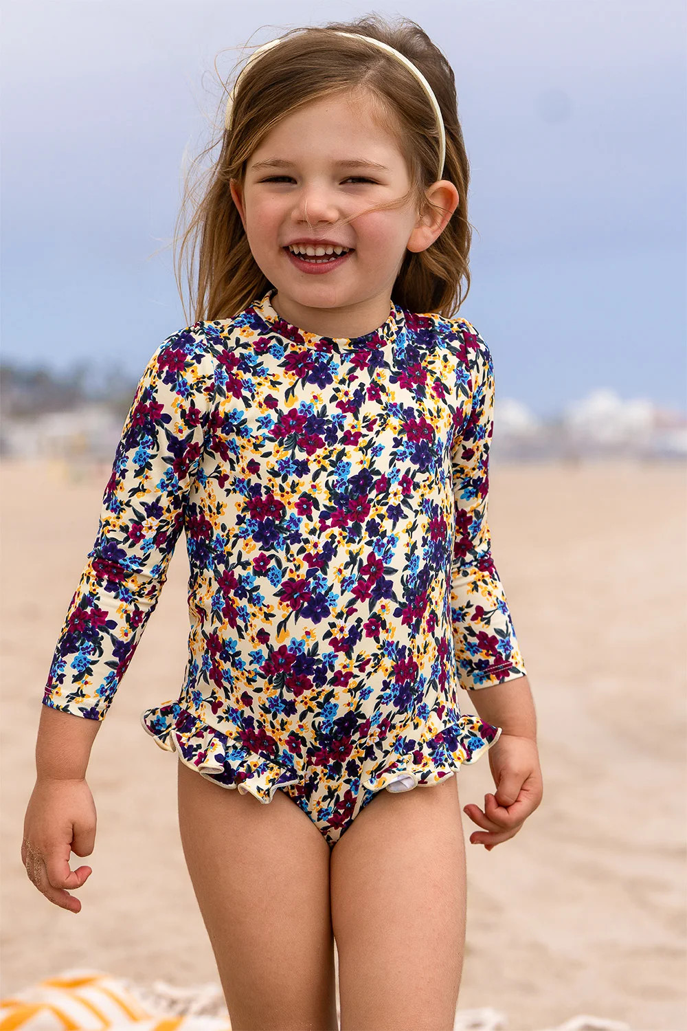 Mini Vintage Floral Rash Guard Swimsuit | VETCHY LLC