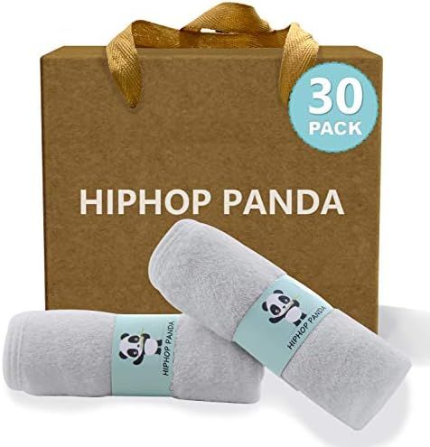 Amazon.com : HIPHOP PANDA Bamboo Baby Washcloths,30 Pack (Grey) - 2 Layer Ultra Soft Absorbent Ba... | Amazon (US)