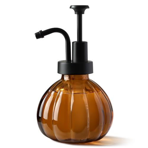 RACOBOT Halloween Soap Dispenser, Fall Amber Glass Soap Dispenser, Small Bathroom Hand Soap Dispenser, Vintage Pumpkin Style Soap Bottle with Pump, 9 fl oz Refillable Liquid Dish Dispenser for Kitchen | Amazon (US)