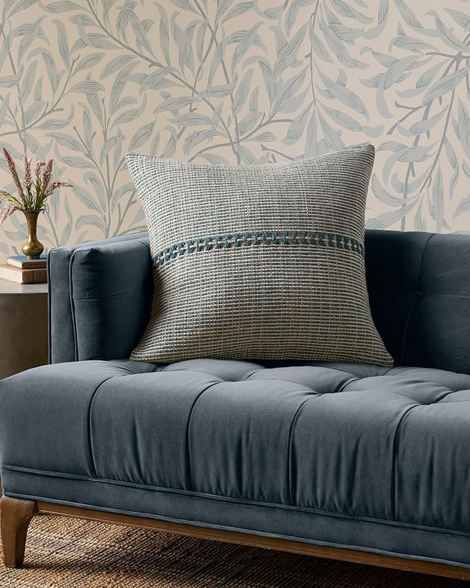 Loloi Harvey Pillow, 22'' x 22'' Cover w/Down, Blue/Natural | Amazon (US)