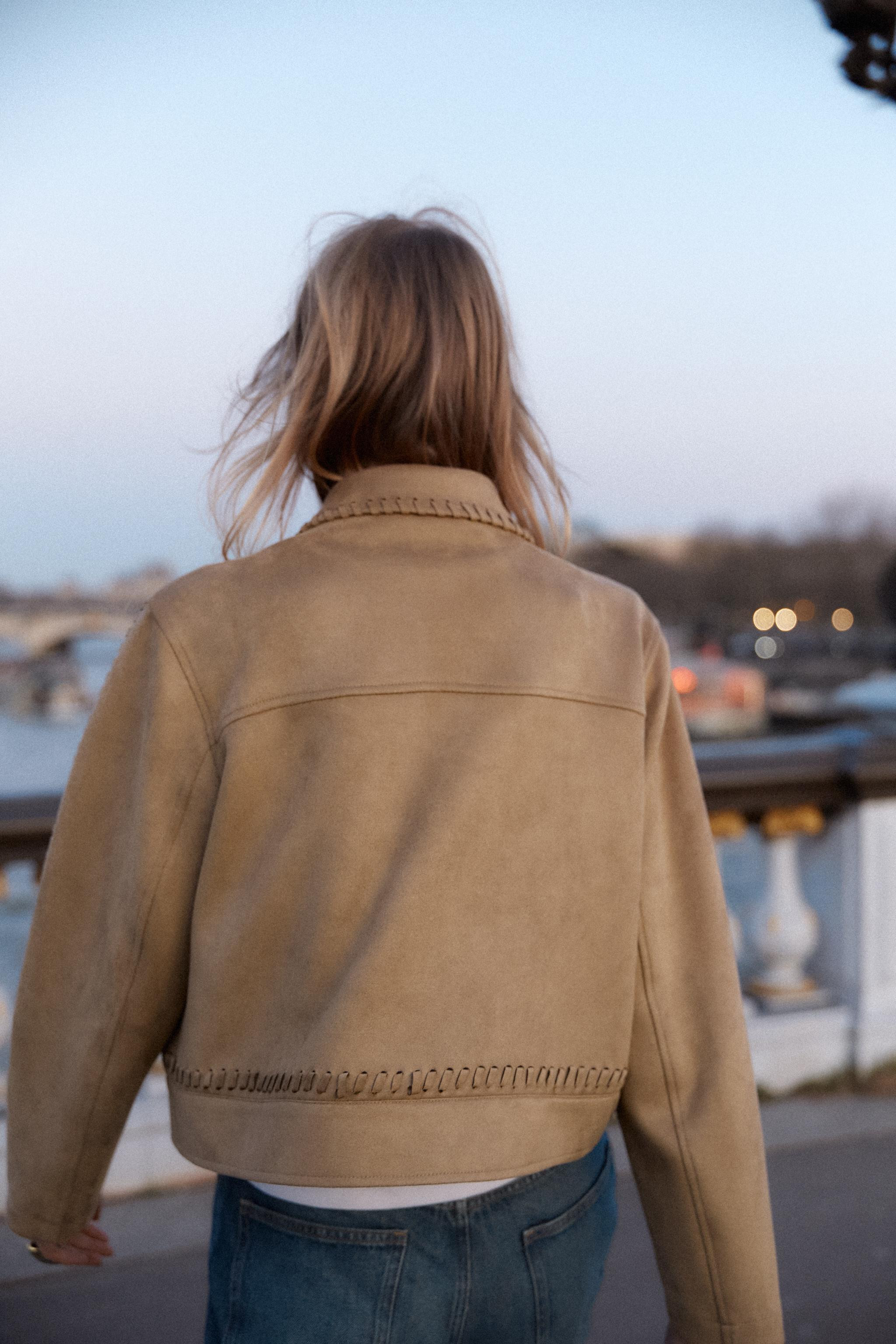 Lapel collar jacket with long sleeves. Front flap detail and braided trim. Front pockets. Front b... | Zara US