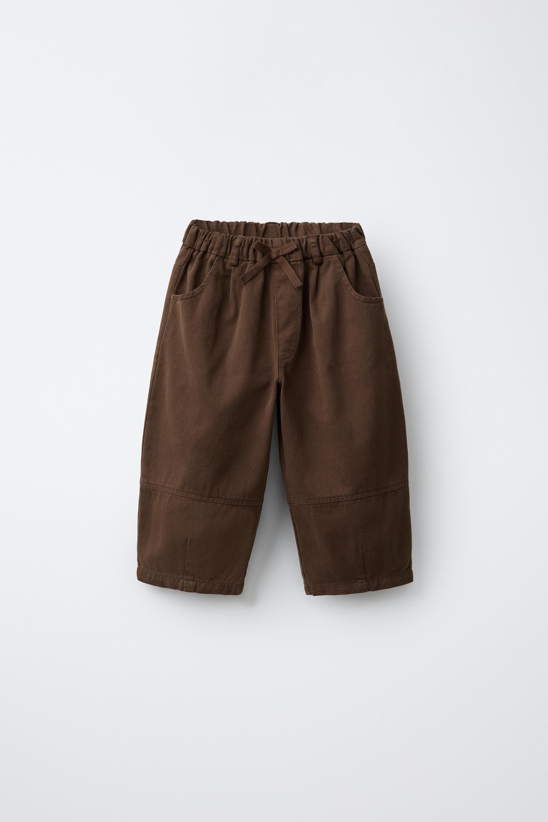 Zara - Pleated Balloon Pants - Brown - 4 Years (40,9 Inches) - Kids | Zara US