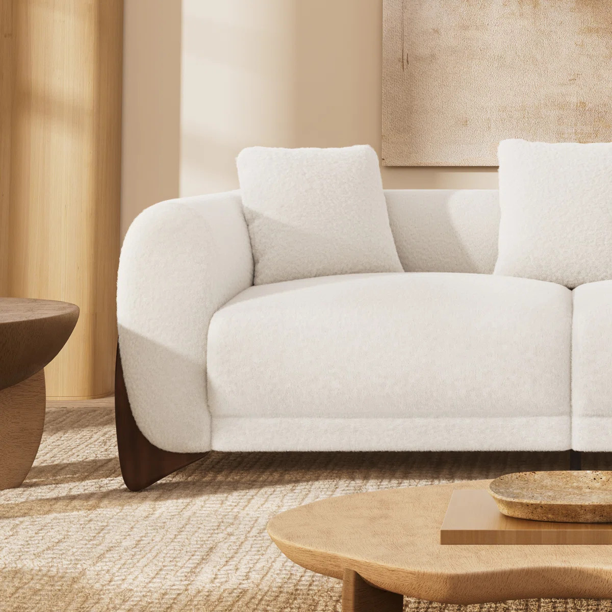 3 Pieces Modern Boucle Living Room Set | Wayfair North America