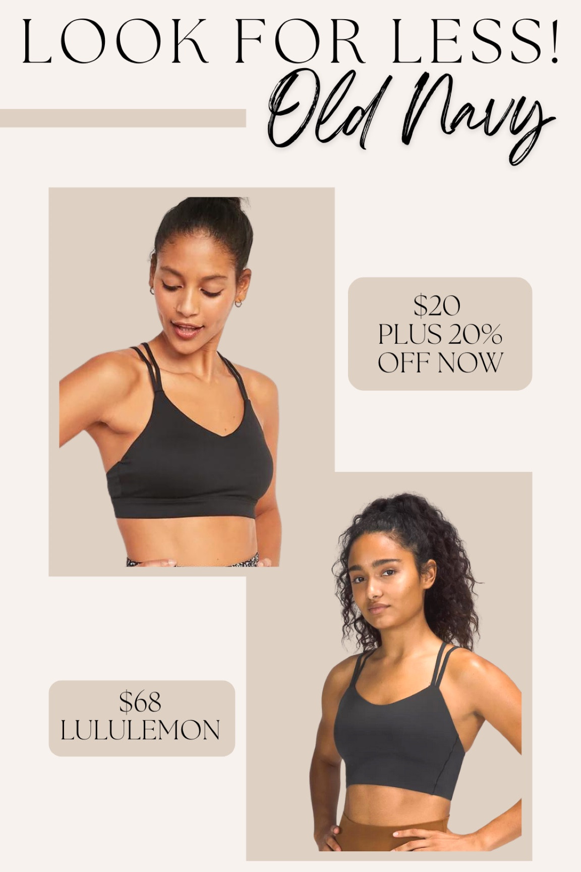 Look for less lululemon sports bra…only $20 at Old Navy!! 

#LTKsalealert #LTKfit #LTKunder50