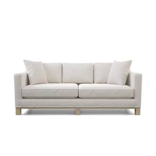 Brookside Kay 84 in. Oat Polyester 2-Cushion 3-Seater Track Arm Sofa with Wood Base-BS0002SOF00OA... | The Home Depot