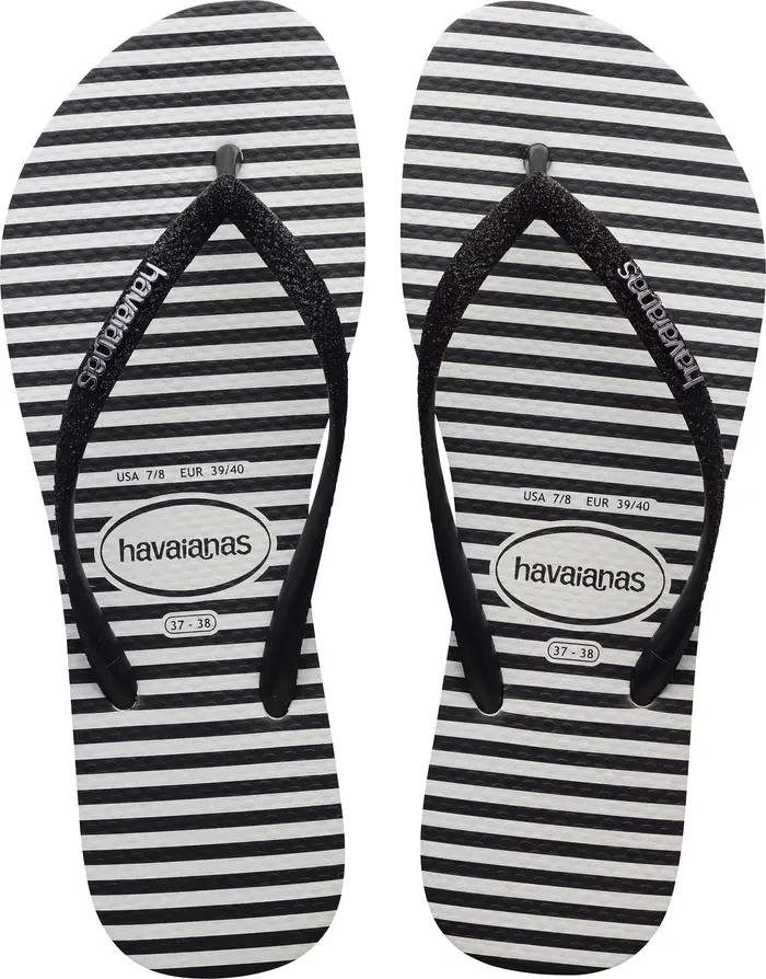 Slim Glitter Stripes Flip Flop (Women) | Nordstrom