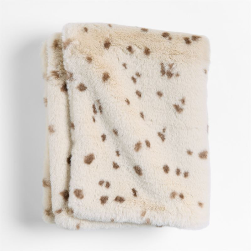 Leopard Print Faux Fur Baby Stroller Blanket | Crate & Kids | Crate & Barrel