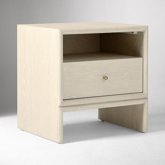 Miles Nightstand, Oak Veneer/Poplar Solid Pearl, 22 | West Elm (US)
