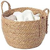 Vintiquewise Decorative Round Wicker Woven Rope Storage Blanket Basket with Braided Handles - Medium | Amazon (US)