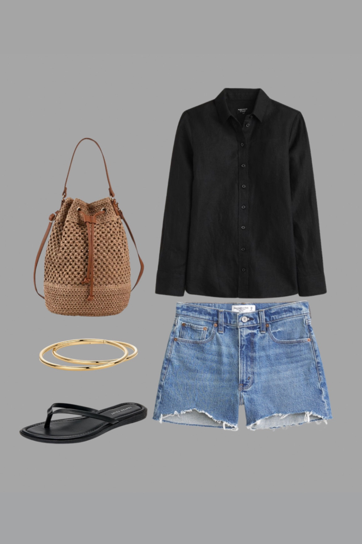 Black linen top
Denim shorts
Straw bucket bag
Bangle bracelets
Black sandals 
Summer outfits 
Casual summer clothes 
Casual chic outfits 
Summer essentials 
Everyday outfits 

#LTKSeasonal #LTKItBag #LTKStyleTip