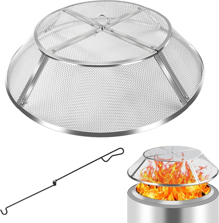 Fire Pit Spark Screen for Solo Stove Bonfire, 19.5 Inch Bonfire Shield 304 Stainless Steel Detach... | Amazon (US)