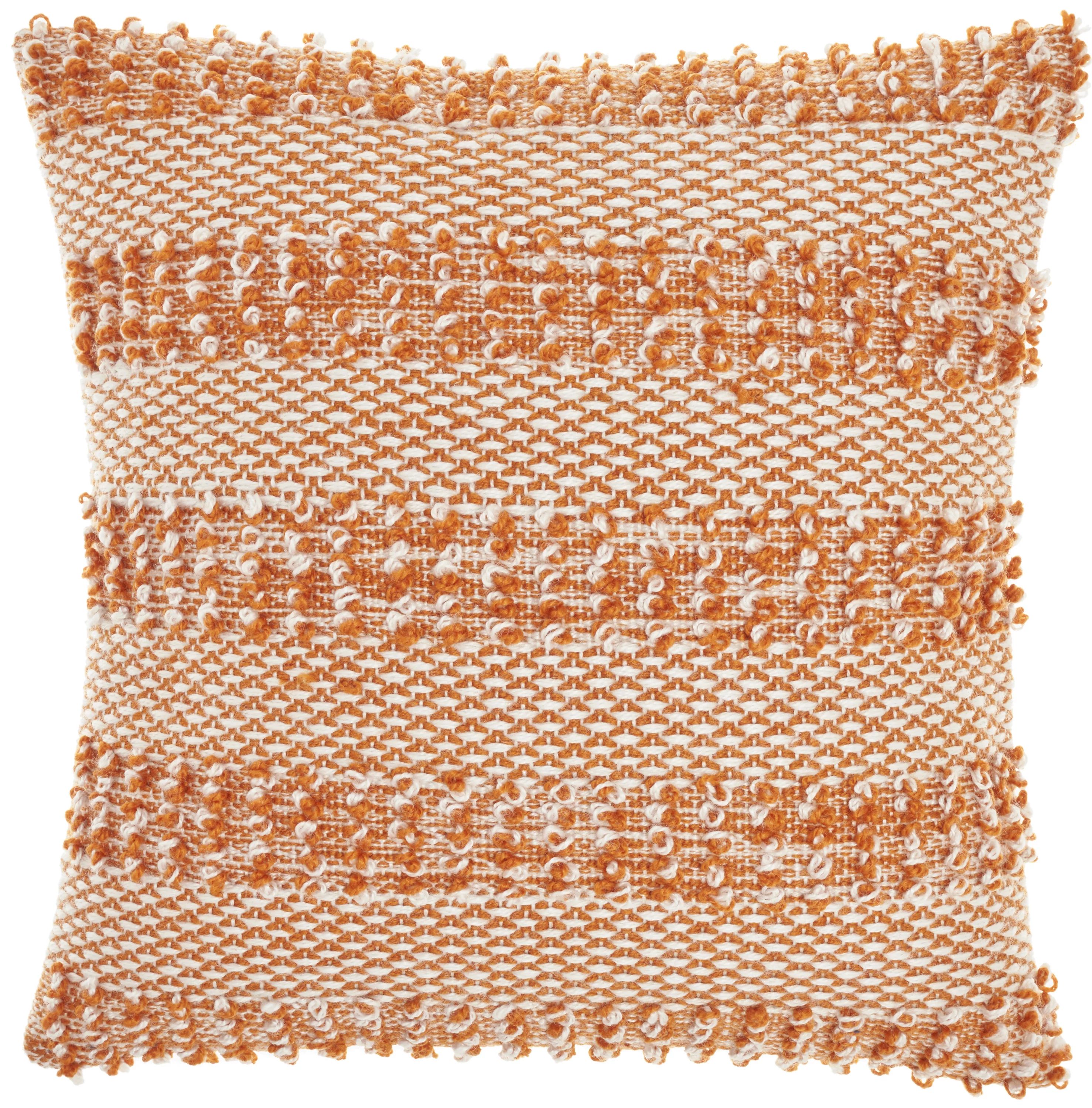 Nourison Woven Raised Striped Orange 18" x 18" Indoor/Outdoor Throw Pillow - Walmart.com | Walmart (US)