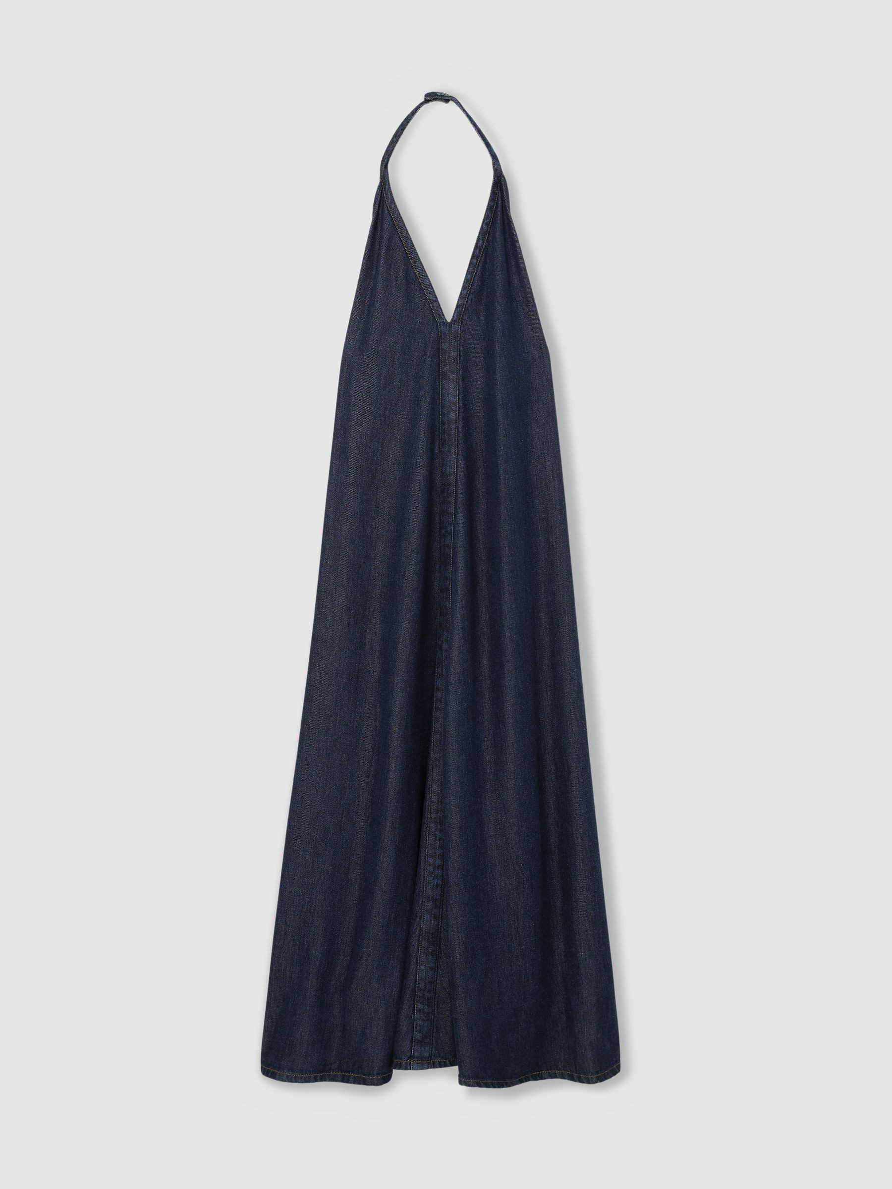 Reiss Reiss Indigo Rachel Denim Halterneck Maxi Dress | Next US