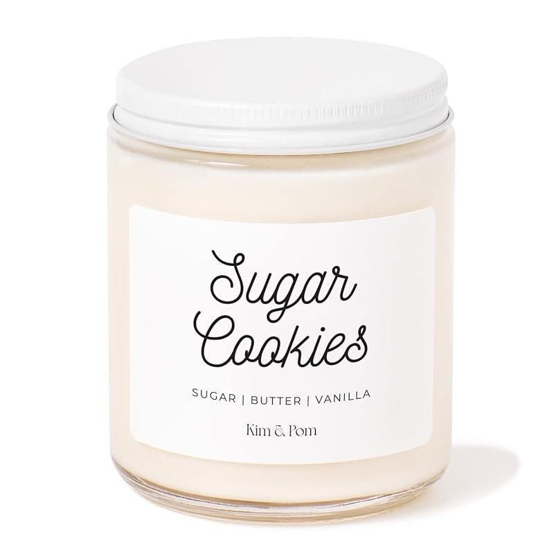 Kim and Pom Christmas Decor Candles - Sugar Cookies Candle -8oz | Glass Jar | Christmas Candle Gi... | Amazon (CA)
