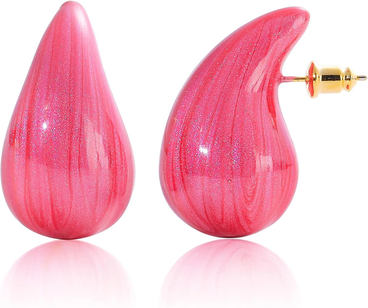 Big Hoop Earrings for Women Trendy, Teardrop Dangle Earrings Jewelry, Hypoallergenic 22K Gold Pla... | Amazon (US)