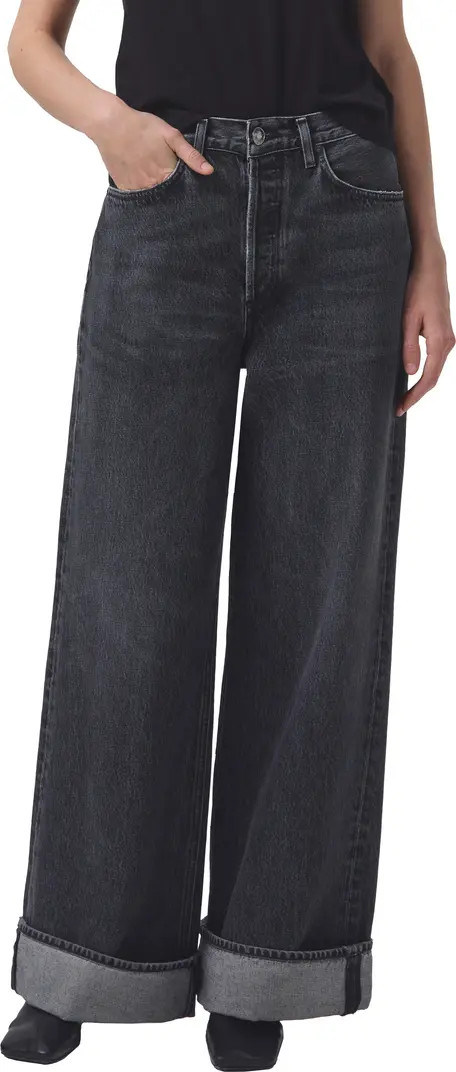 Dame Cuffed Organic Cotton Wide Leg Jeans | Nordstrom