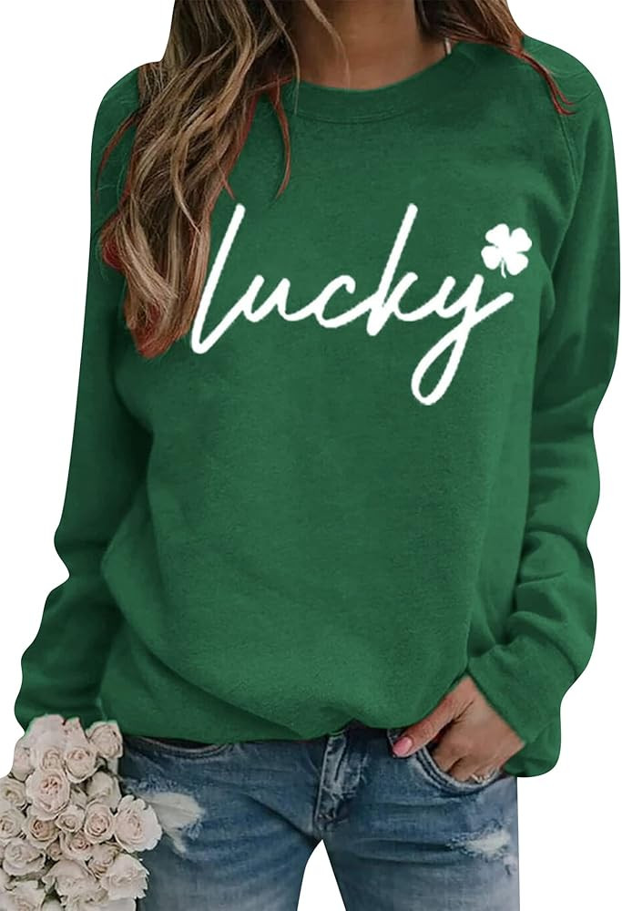 EFOFEI Womens Easter Bunny Sweatshirts Casual Cute Rabbit Tops Oversized Long Sleeve Shirts | Amazon (US)