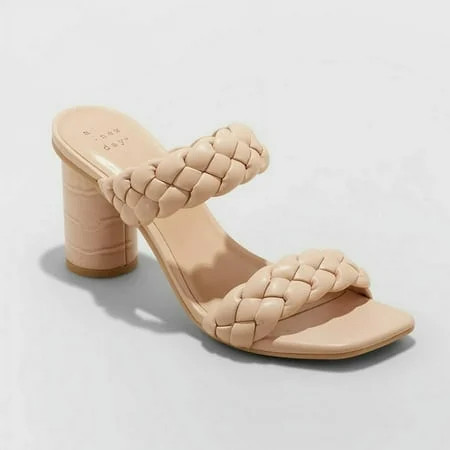Women s Basil Mule Heels - A New Day™ Beige 8.5 | Walmart (US)