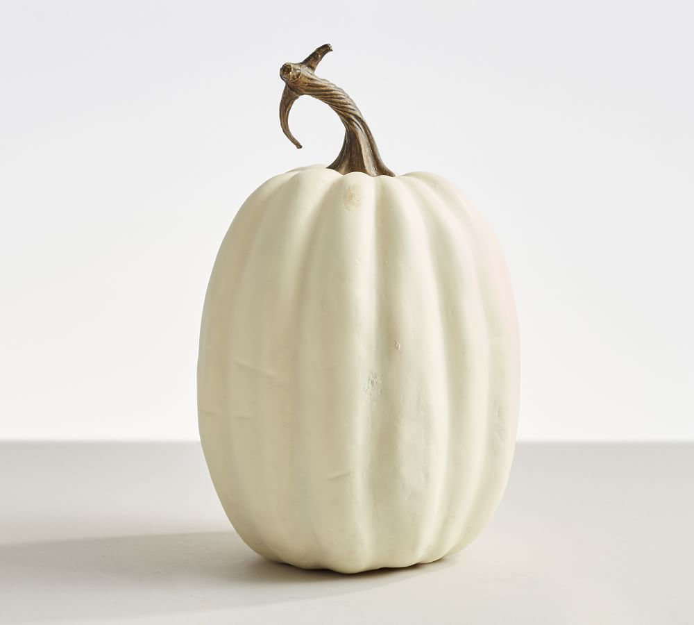 Faux Pumpkin, Ivory, Tall, 7.5"W x 13"H | Pottery Barn (US)