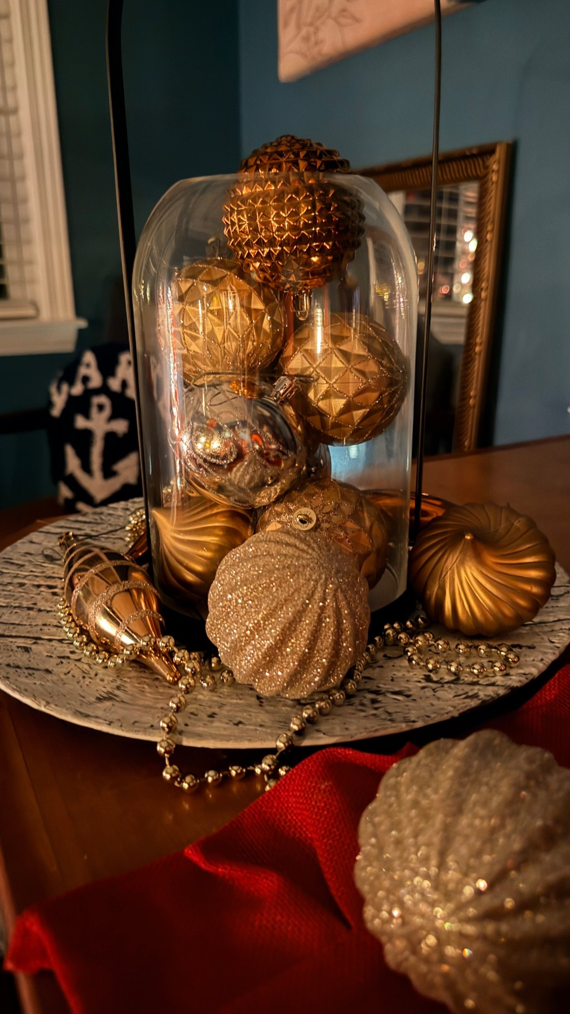 Cozy moments, warm vibes, and a little holiday magic is easy to create.  ✨🤍

1.  Charger Plate 
2. Twinkle lights 
3. Clear vase
4. Round ornaments 
5. Gold beads 

Happy Thankful Thursday! ✨🌲🕯️

#LTKSeasonal #LTKHome #LTKHoliday