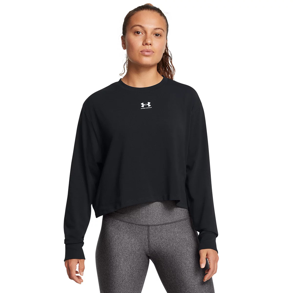 Women's Under Armour Rival Boxy Cropped Long Sleeve Tee | Kohl's