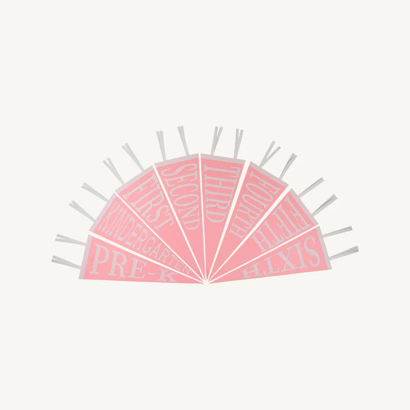 Back to School Pennants - Hamptons Hot Pink | The Beaufort Bonnet Company