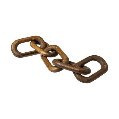 Mercana 5-in Brown Wooden Hand-made 5 Link Chain Tabletop Decoration Lowes.com | Lowe's