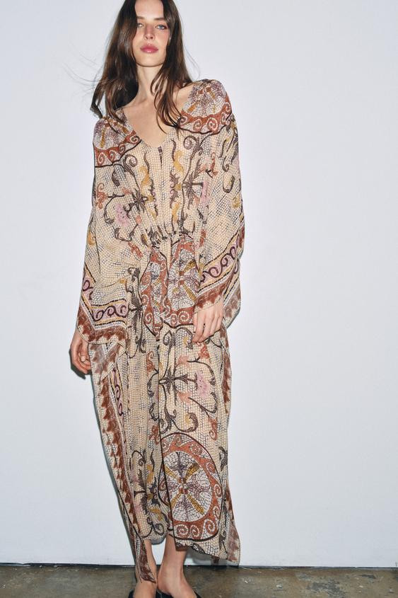 ZW COLLECTION PRINTED TUNIC DRESS | Zara US