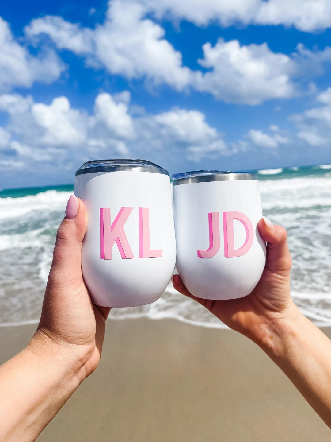 Wine Tumbler Double Shadow Monogram - Etsy | Etsy (US)