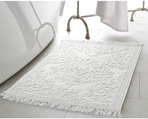 Jean Pierre – Ricardo Bath Mat | Woven Fringe Bathroom Rugs | 100% Cotton | Premium Bathroom D... | Amazon (US)