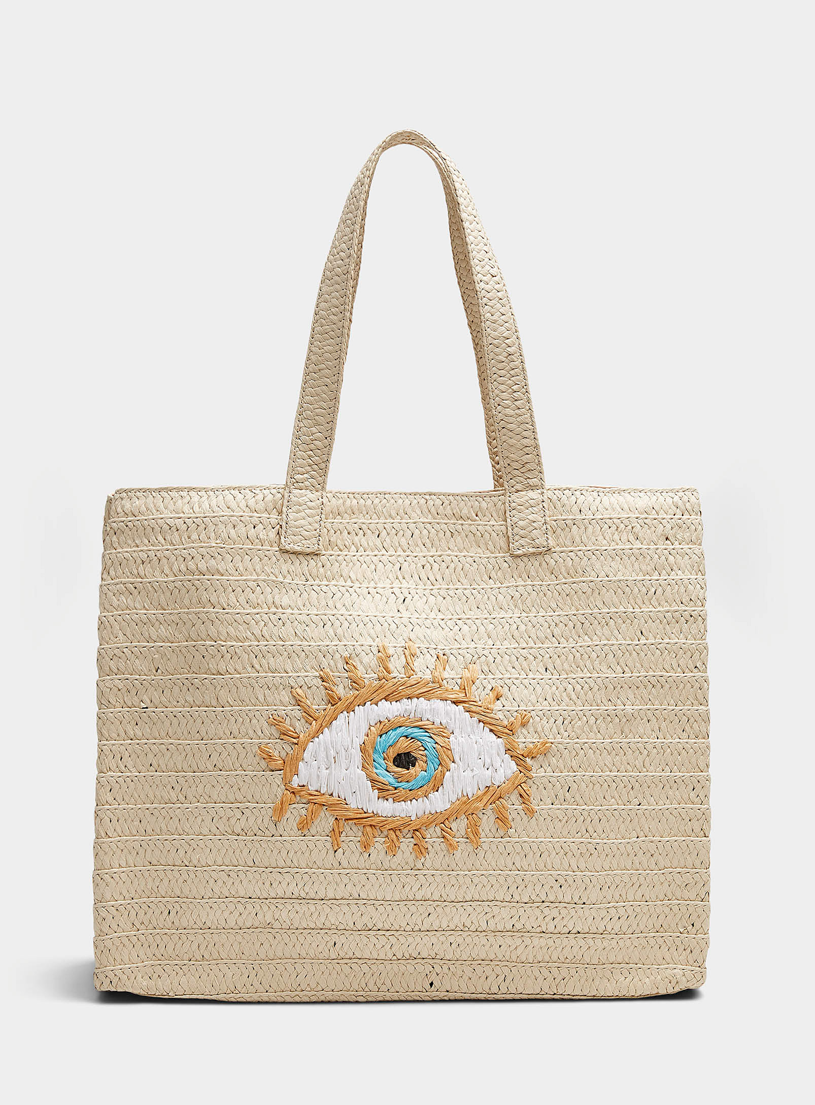 Simons - Eye braided tote (Women, White, ONE SIZE) | Simons