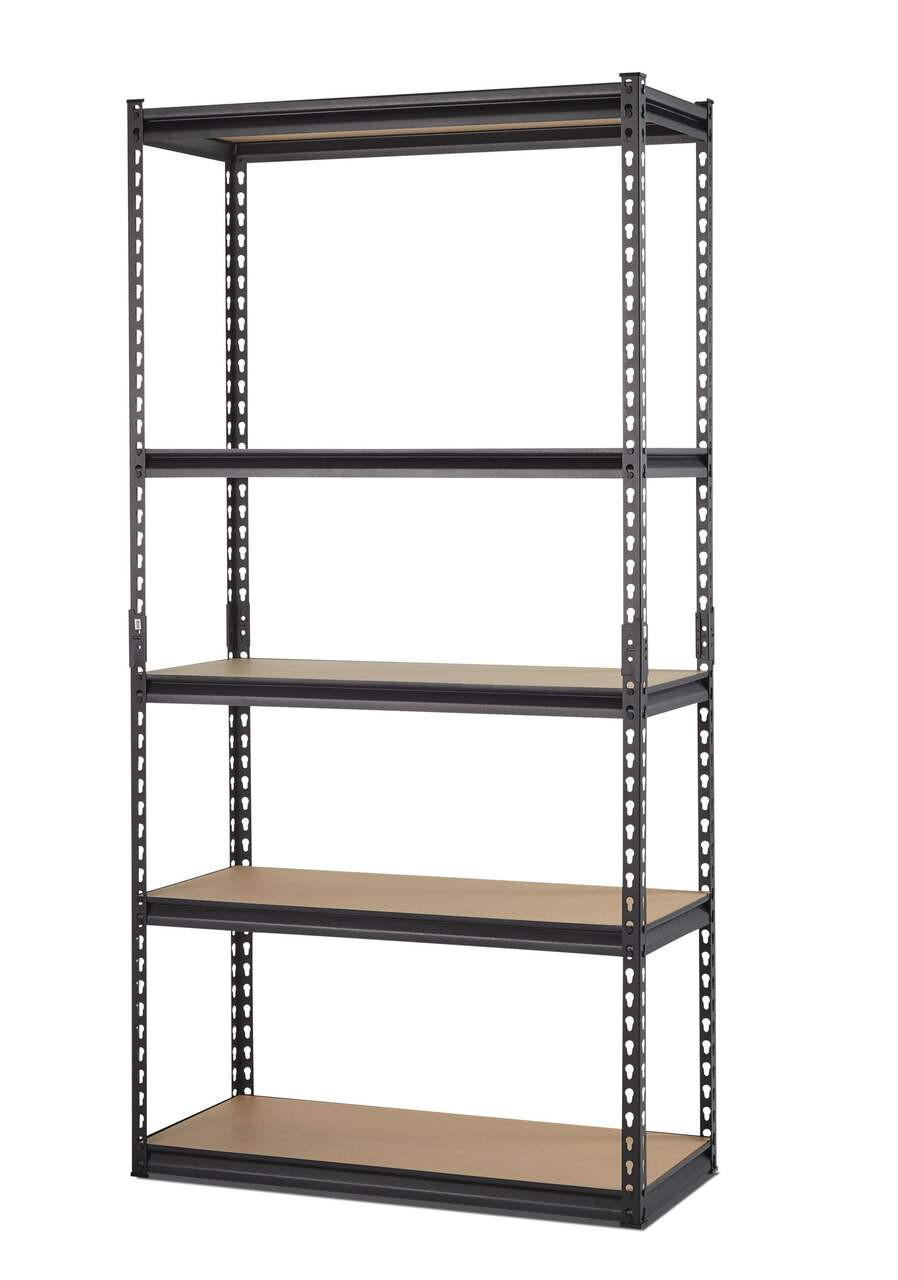 Mastercraft Adjustable 5-Shelf Steel Metal & Wood Storage Rack / Shelving Unit, 36 x 16 x 72-in#0... | Canadian Tire
