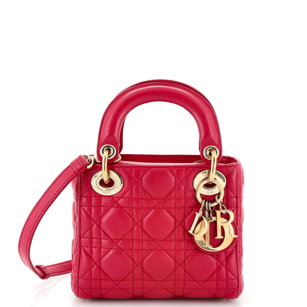 Lady Dior Bag Cannage Quilt Lambskin Mini | Rebag