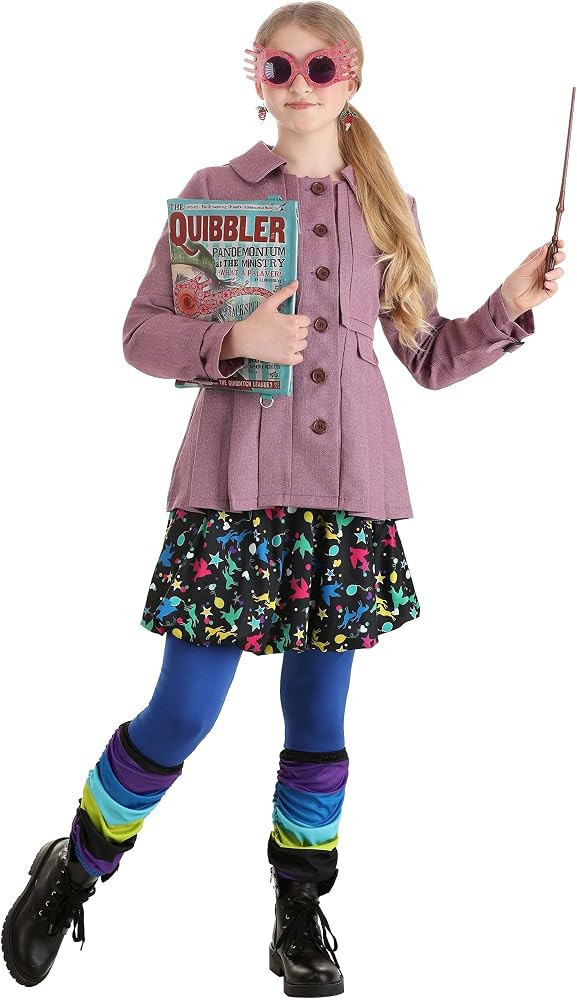 Women's Harry Potter Luna Lovegood Costume, Pink Jacket, Blue Leggings & Stripped Leg Warmers for... | Amazon (US)