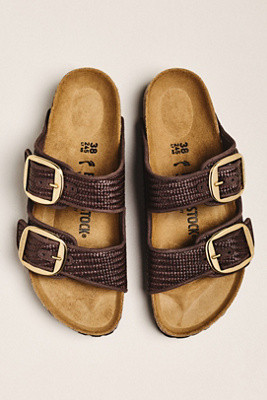 Birkenstock Arizona Big Buckle Raffia Sandals | Anthropologie (US)
