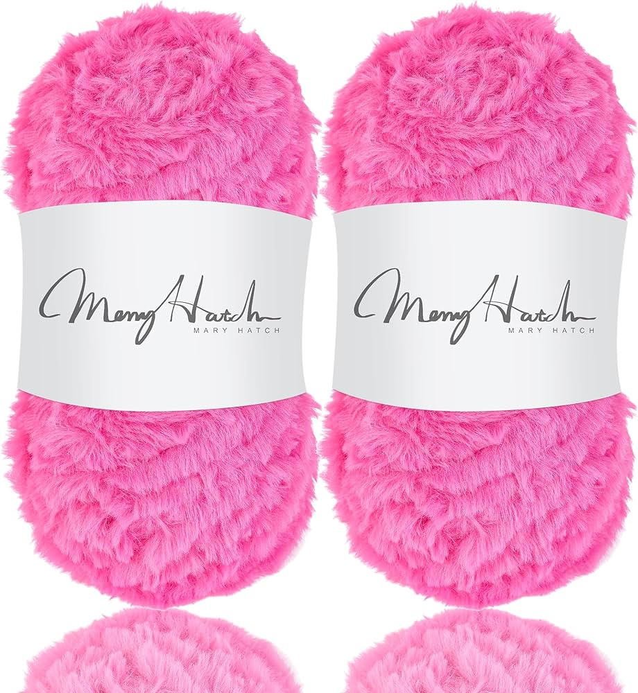 Soft Faux Fur Yarn for Crochet 2 Skeins Chunky Furry Fluffy Eyelash Yarn Fur Yarn for Hand Knitti... | Amazon (US)