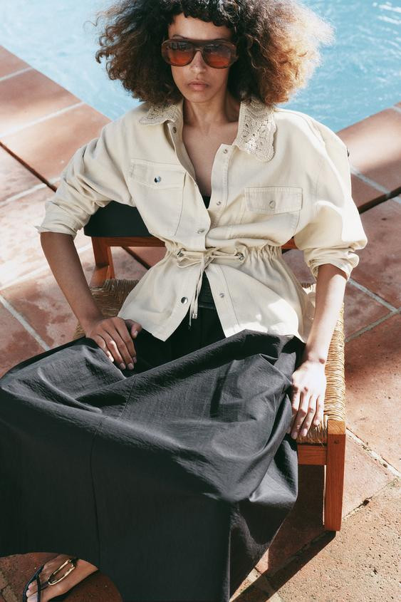 CROCHET LAPEL SAFARI JACKET | Zara US