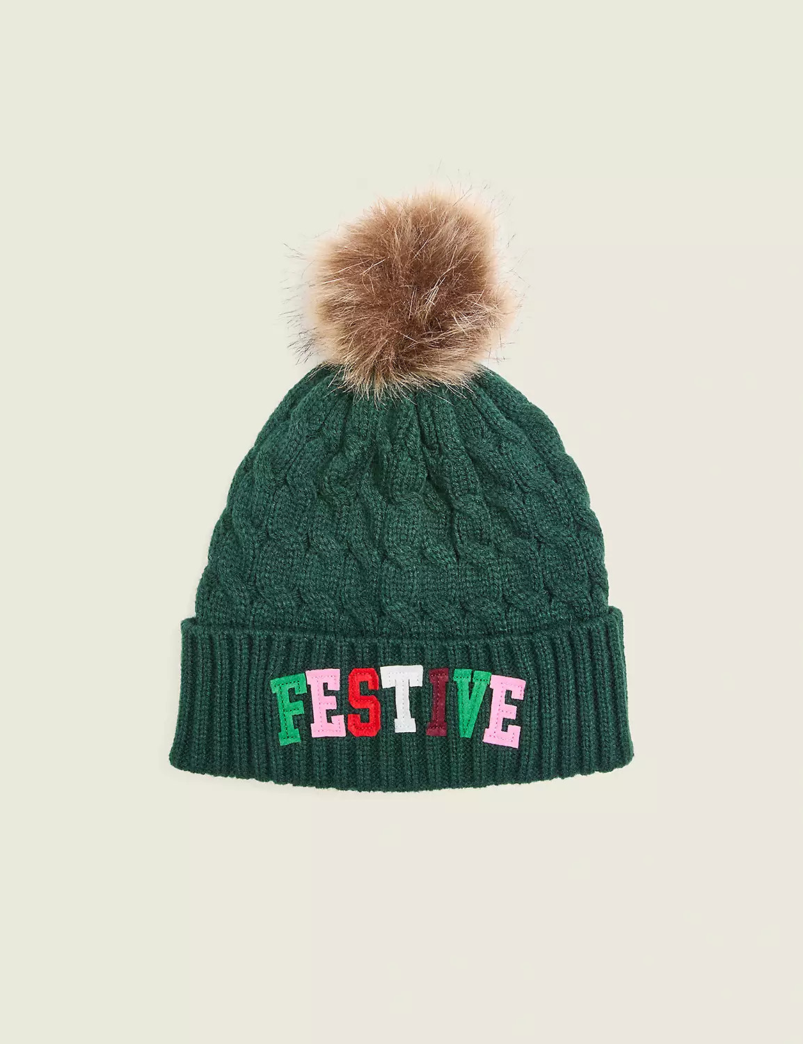 Festive Pom-Pom Beanie Hat | Lane Bryant (US)