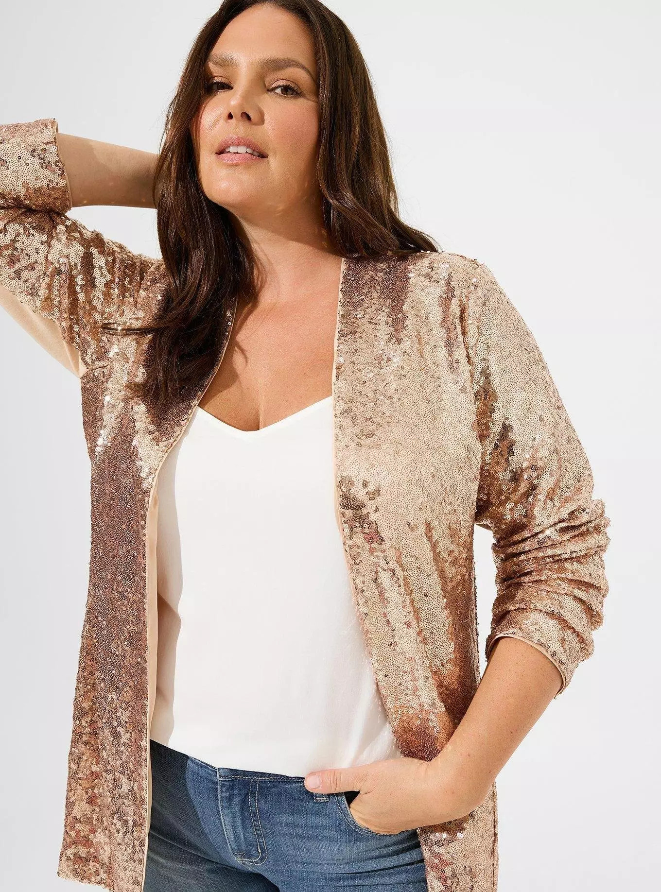 Stretch Sequin Mesh Long Line 3rd Piece | Torrid (US & Canada)